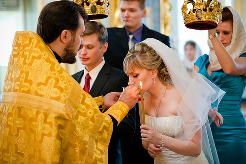 Венчание в Никольском соборе на свадебных фотографиях