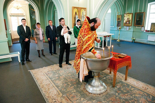 Фото крещения ребенка Анны и Антона в Пушкине