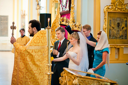 Венчание в Никольском соборе на свадебных фотографиях